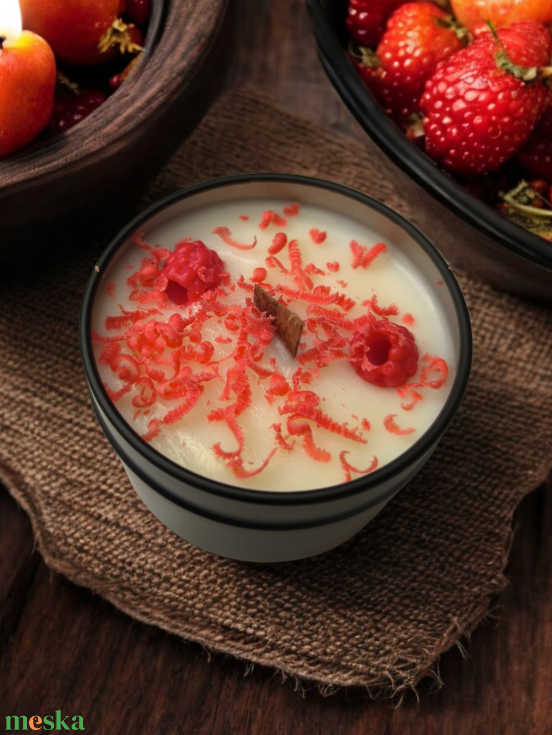 Málnás gyertya  - otthon & életmód - gyertya, illat, aroma - gyertya - Meska.hu