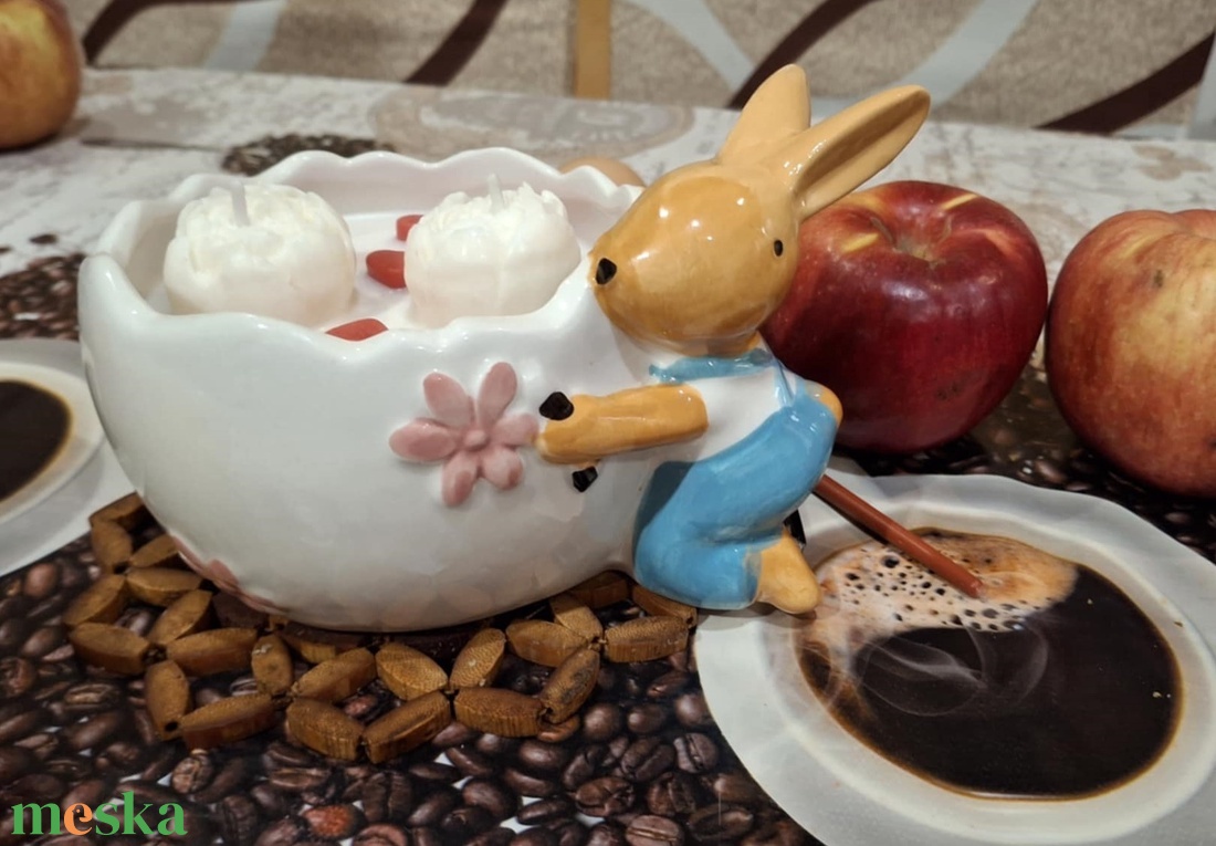 Szójaviaszgyertya kerámiakaspóban - otthon & életmód - gyertya, illat, aroma - gyertya - Meska.hu