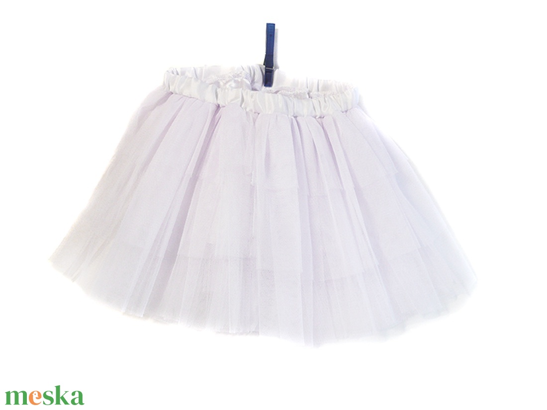 Tütü 20-80 cm-es hosszal választható, állítható derékkal (fehér) - ruha & divat - babaruha & gyerekruha - szoknya - Meska.hu