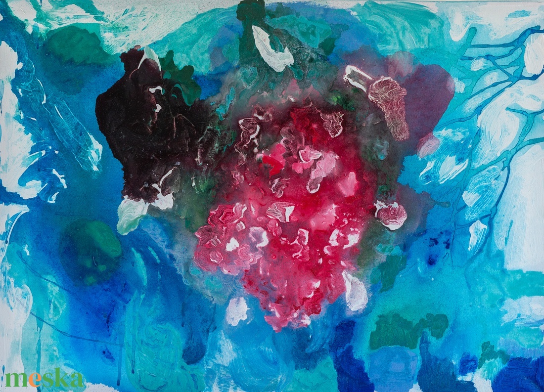 Öröm, absztrakt festmény vásznon, 50x70 - művészet - festmény - akril - Meska.hu Öröm, absztrakt festmény vásznon, 50x70 - művészet - festmény - akril - Meska.hu