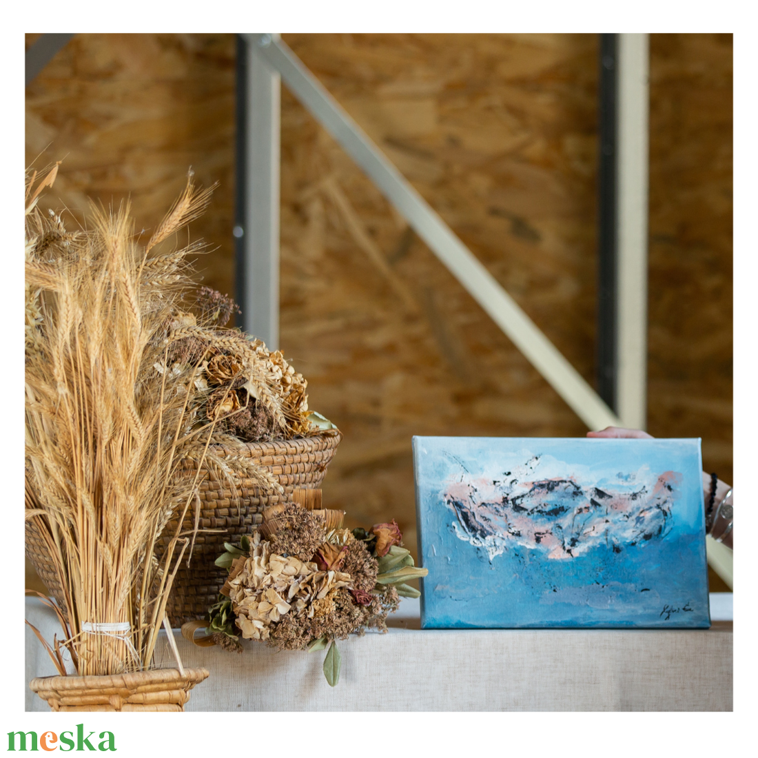 Jéghegy, absztrakt festmény vásznon, 30x20 - művészet - festmény - akril - Meska.hu