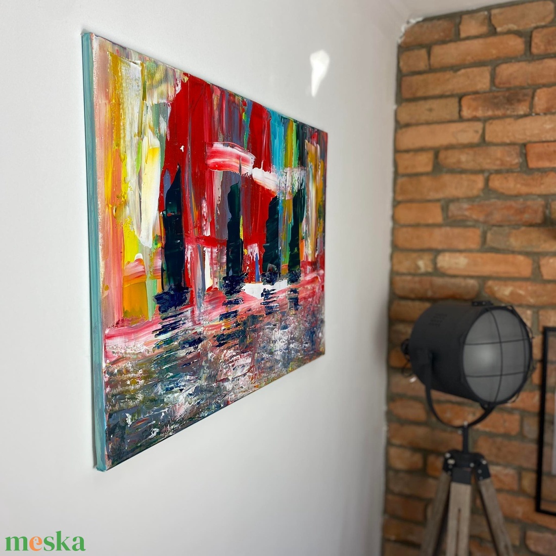 Absztrakt festmény, könnyű vásznon, Vitorlások, 50x70 - művészet - festmény - akril - Meska.hu