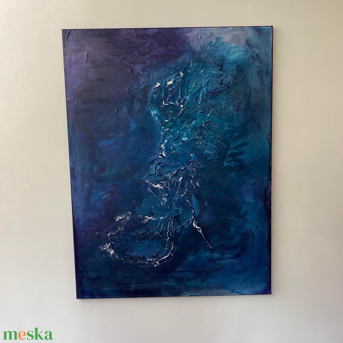 Csillagok, absztrakt festmény vásznon, 80x60 - művészet - festmény - akril - Meska.hu