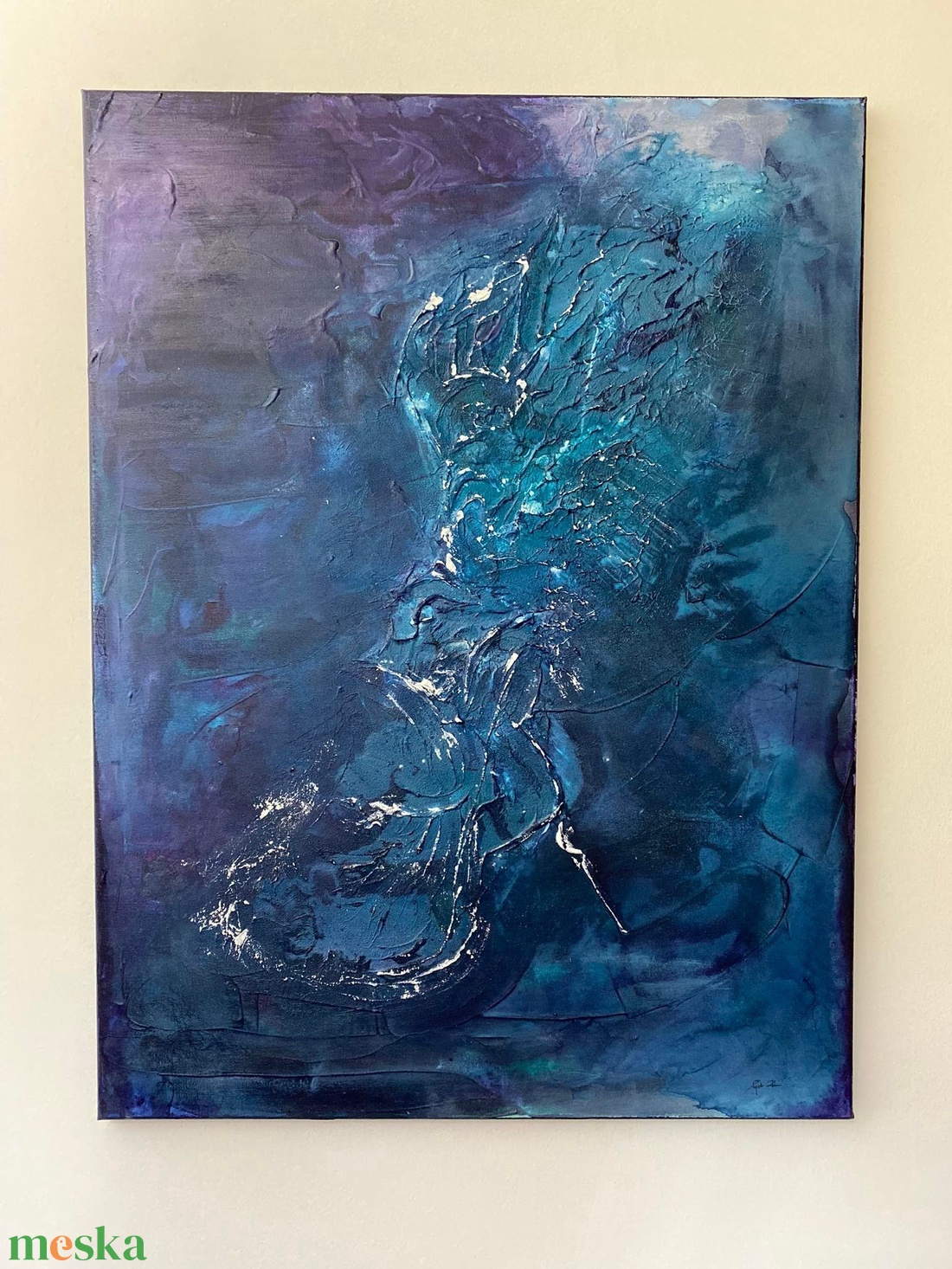 Csillagok, absztrakt festmény vásznon, 80x60 - művészet - festmény - akril - Meska.hu