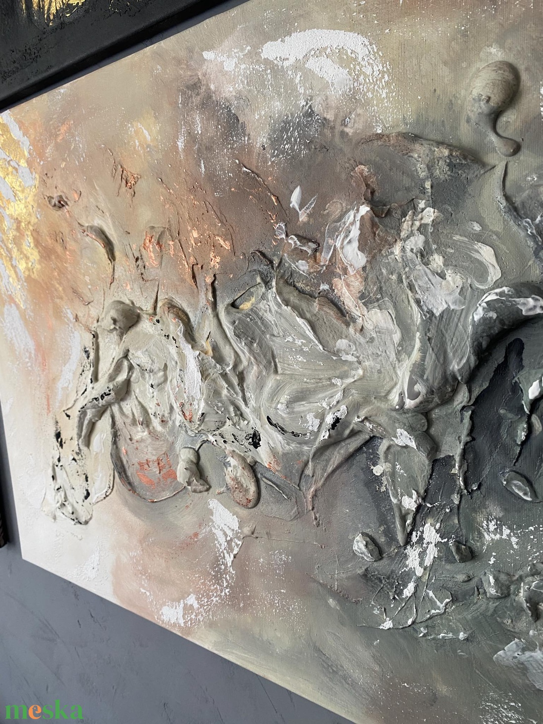 Absztrakt festmény, Ébredés, 50x70 akril könnyű vásznon - művészet - festmény - akril - Meska.hu