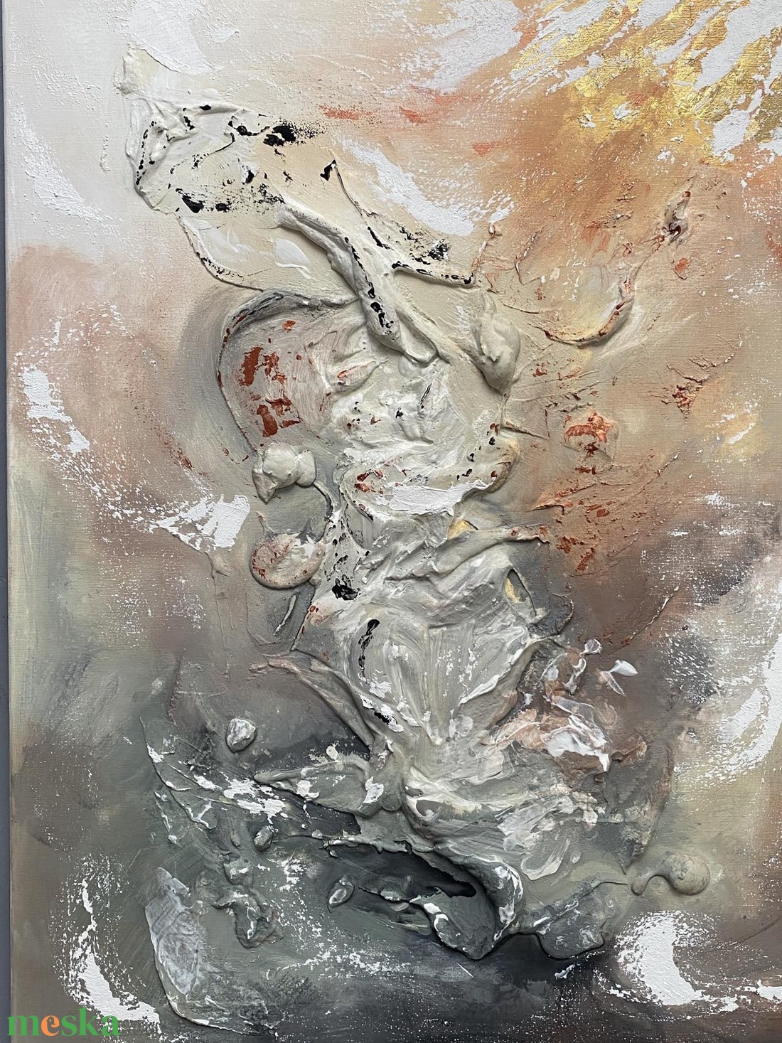 Absztrakt festmény, Ébredés, 50x70 akril könnyű vásznon - művészet - festmény - akril - Meska.hu