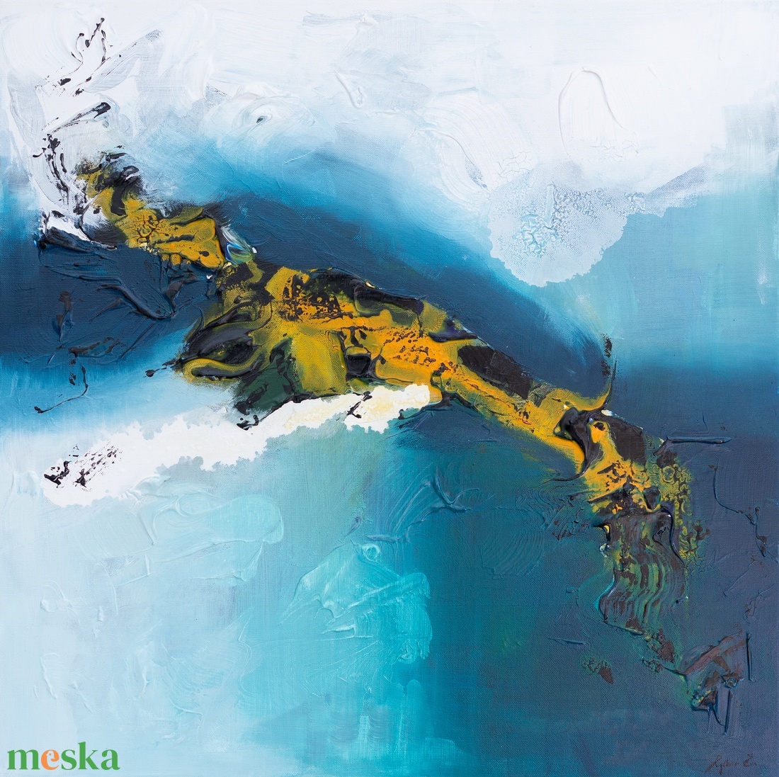 Absztrakt festmény, Szenvedély, 60x60 akril könnyű vásznon - művészet - festmény - akril - Meska.hu