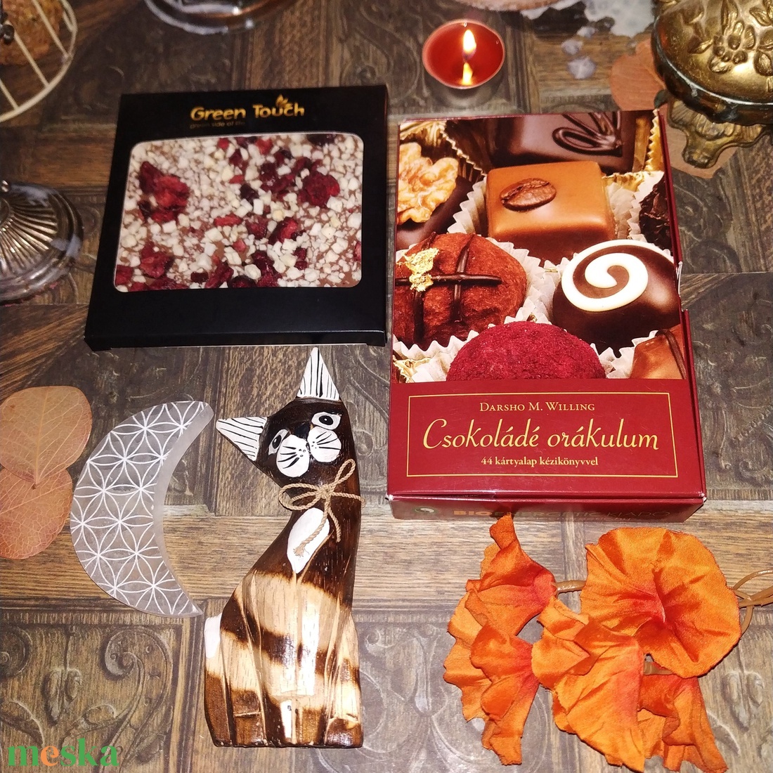 Cicás ajándékcsomag csokoládéval, csoki tarot jóskártyával szülinapra névnapra nőnapra karácsonyra évfordulóra - élelmiszer - gourmet ajándékcsomag - Meska.hu