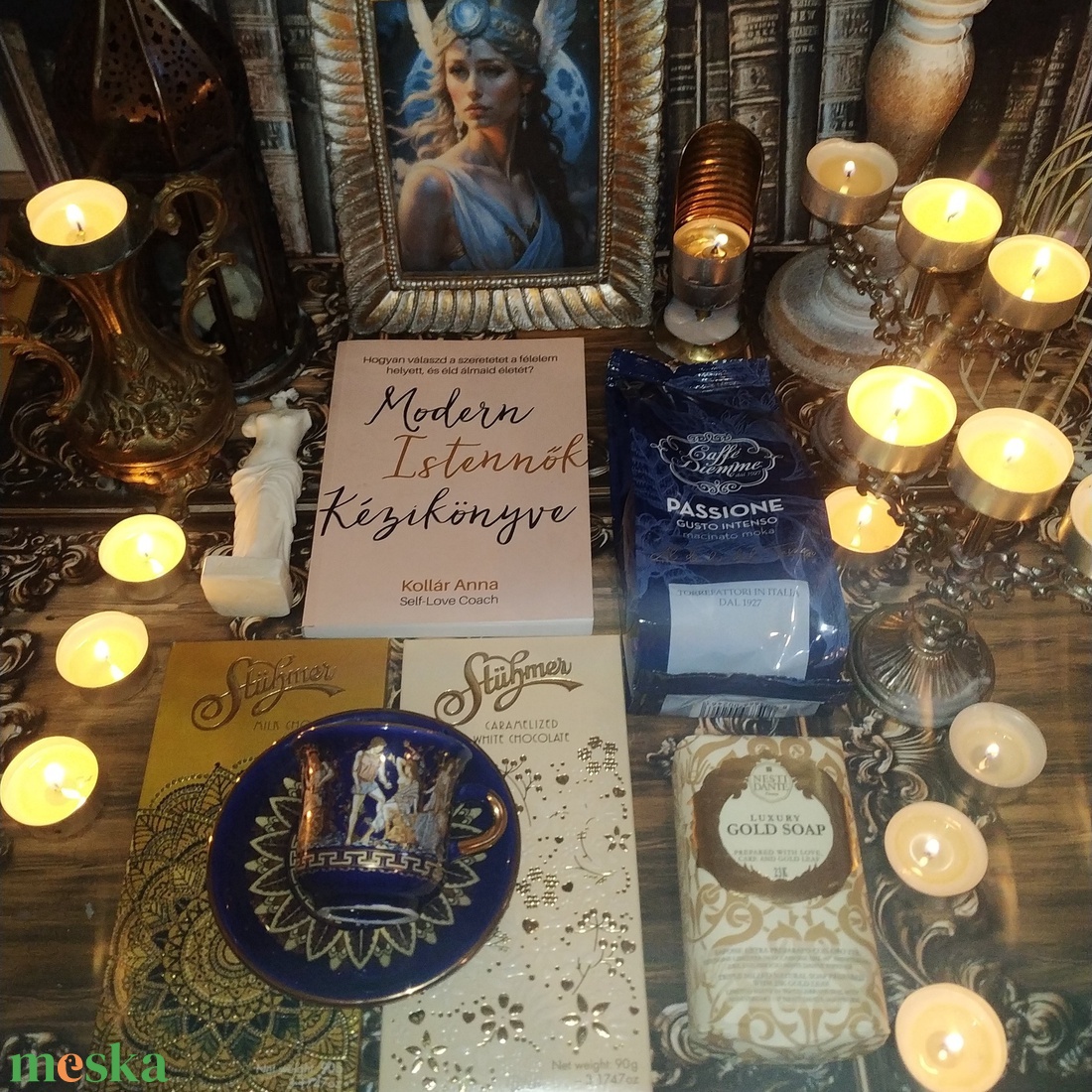 Ajándékcsomag kávéval és csokival Modern Istennőknek karácsonyra, nőnapra, szülinapra, névnapra, szalagavatóra - élelmiszer - gourmet ajándékcsomag - Meska.hu