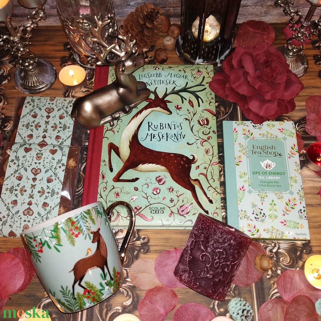 Rubintos mesekünyv ajándékcsomag csokoládéval teával karácsonyra szülinapra pedagógusnapra nőnapra gyerekeknek is - élelmiszer - gourmet ajándékcsomag - Meska.hu