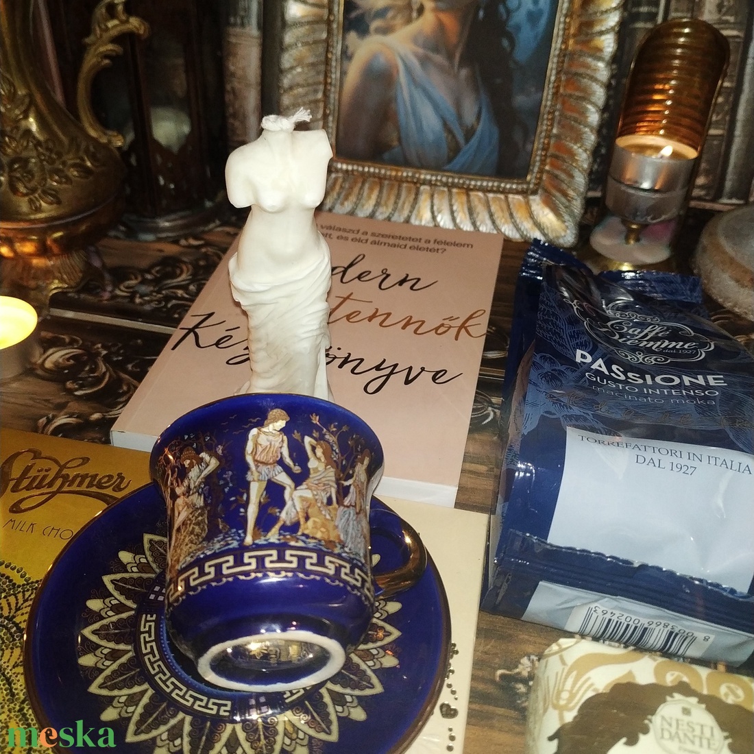 Ajándékcsomag kávéval, kávés csészével és csokoládéval Modern Istennőknek nőnapra, karácsonyra, névnapra, szülinapra - élelmiszer - gourmet ajándékcsomag - Meska.hu