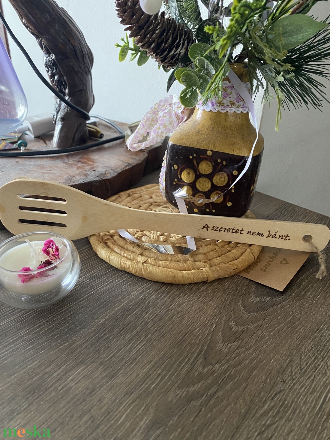 Fa főzőkanál - A szeretet nem bánt - otthon & életmód - konyhafelszerelés, tálalás - sütés, főzés - fakanál & fakanáltartó - Meska.hu