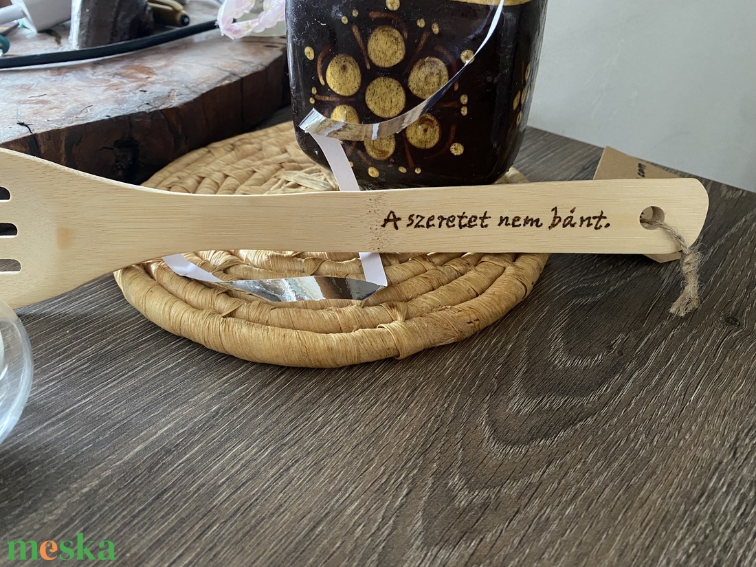 Fa főzőkanál - A szeretet nem bánt - otthon & életmód - konyhafelszerelés, tálalás - sütés, főzés - fakanál & fakanáltartó - Meska.hu