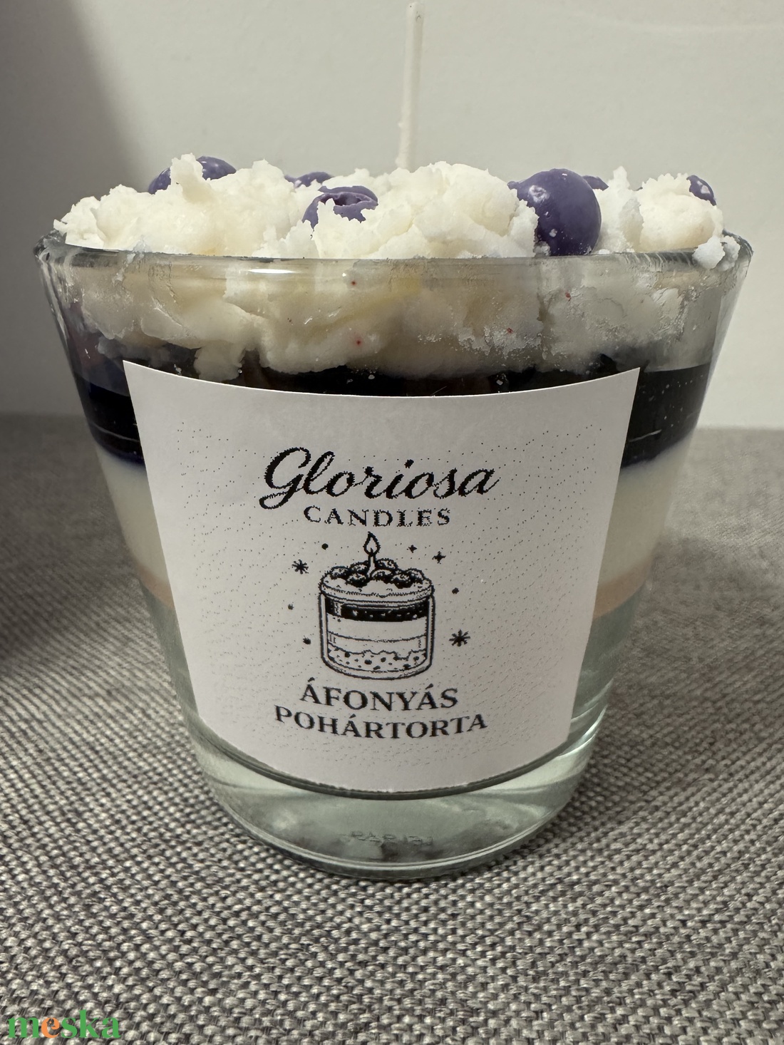 Áfonyás torta desszert gyertya - kellékek & szerszámok - vegyes alapanyag - gyertya alapanyag - szójaviasz gyertya alapanyag - Meska.hu