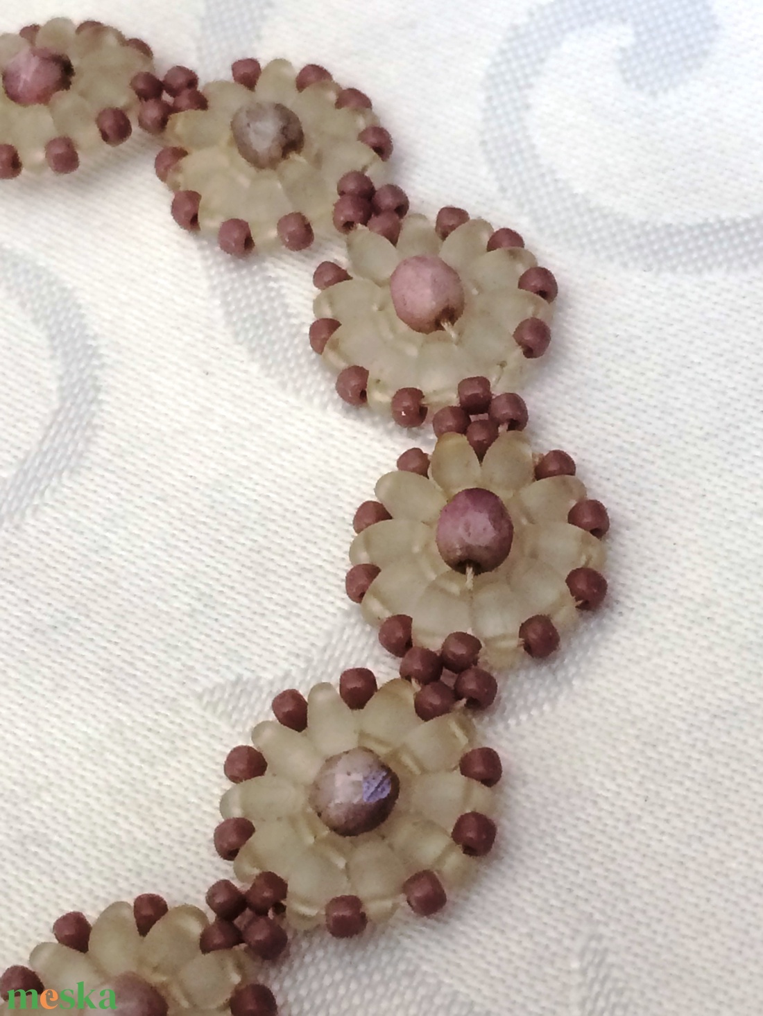 Kristályvirág karkötő - ékszer - karkötő - gyöngyös karkötő - Meska.hu