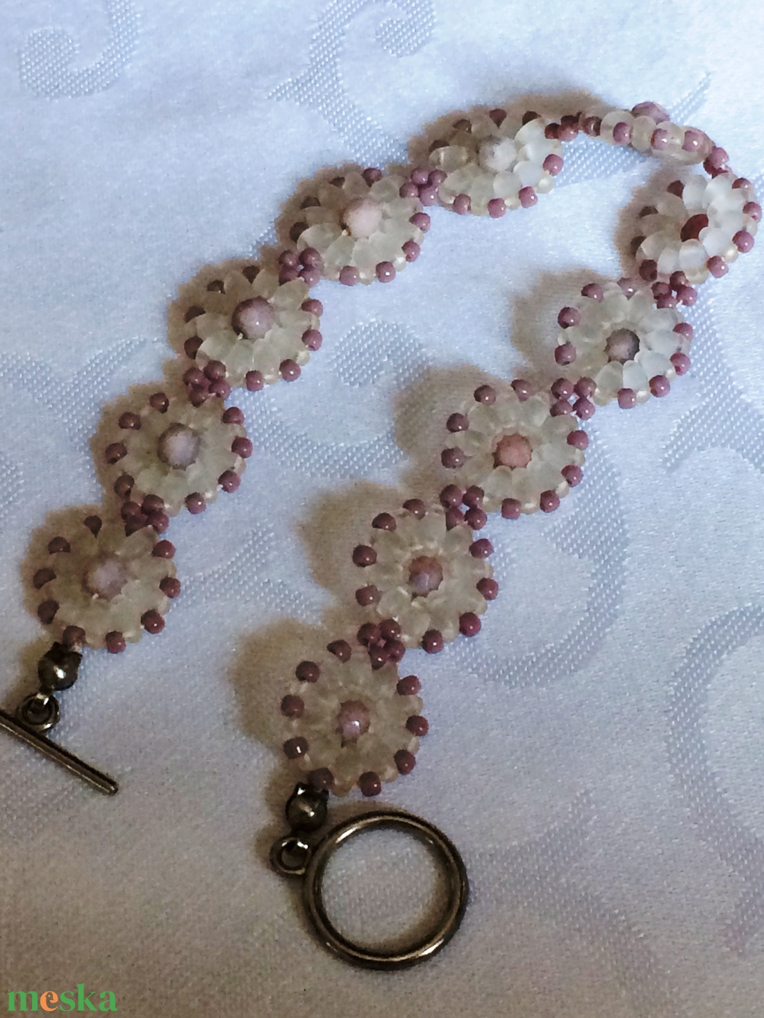 Kristályvirág karkötő - ékszer - karkötő - gyöngyös karkötő - Meska.hu