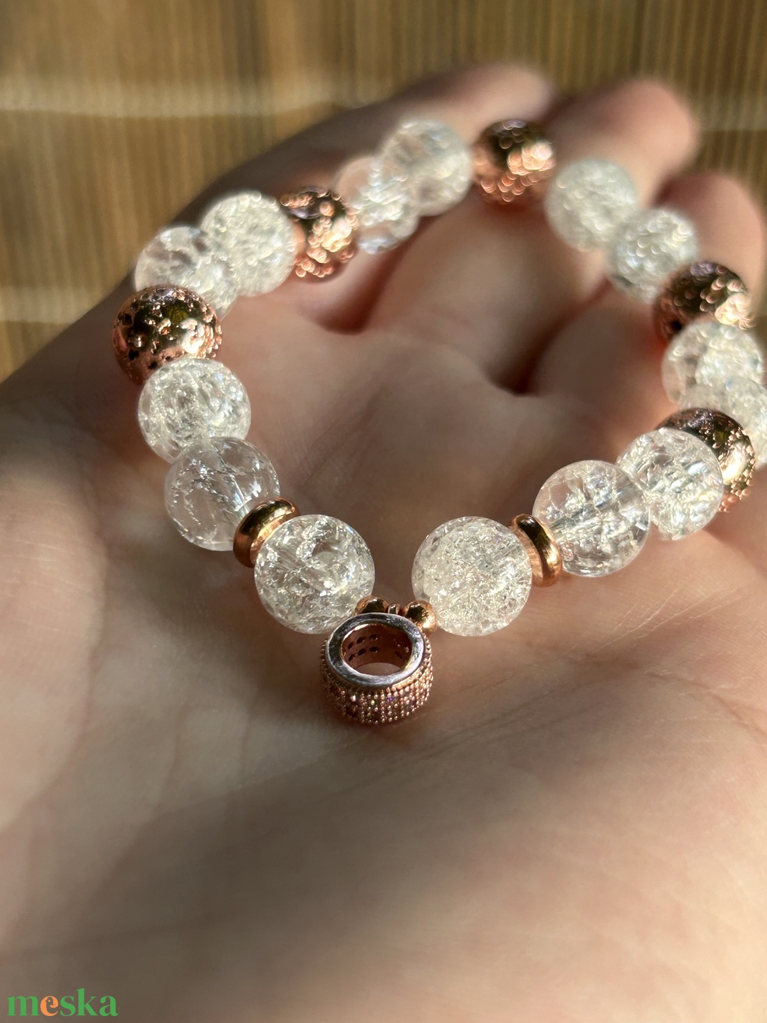 Rose gold ásvány karkötő - ékszer - karkötő - ásványkarkötő - Meska.hu