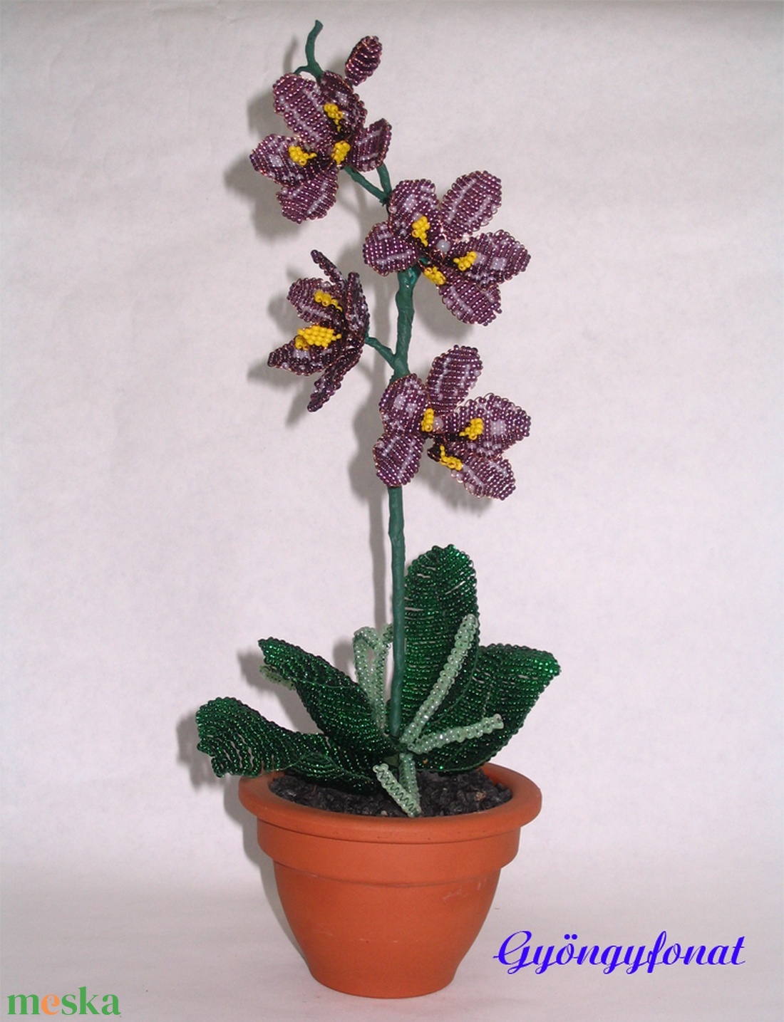 Lila gyöngy orchidea virág cserépben - otthon & életmód - dekoráció - asztal és polc dekoráció - asztaldísz - Meska.hu Lila gyöngy orchidea virág cserépben - otthon & életmód - dekoráció - asztal és polc dekoráció - asztaldísz - Meska.hu