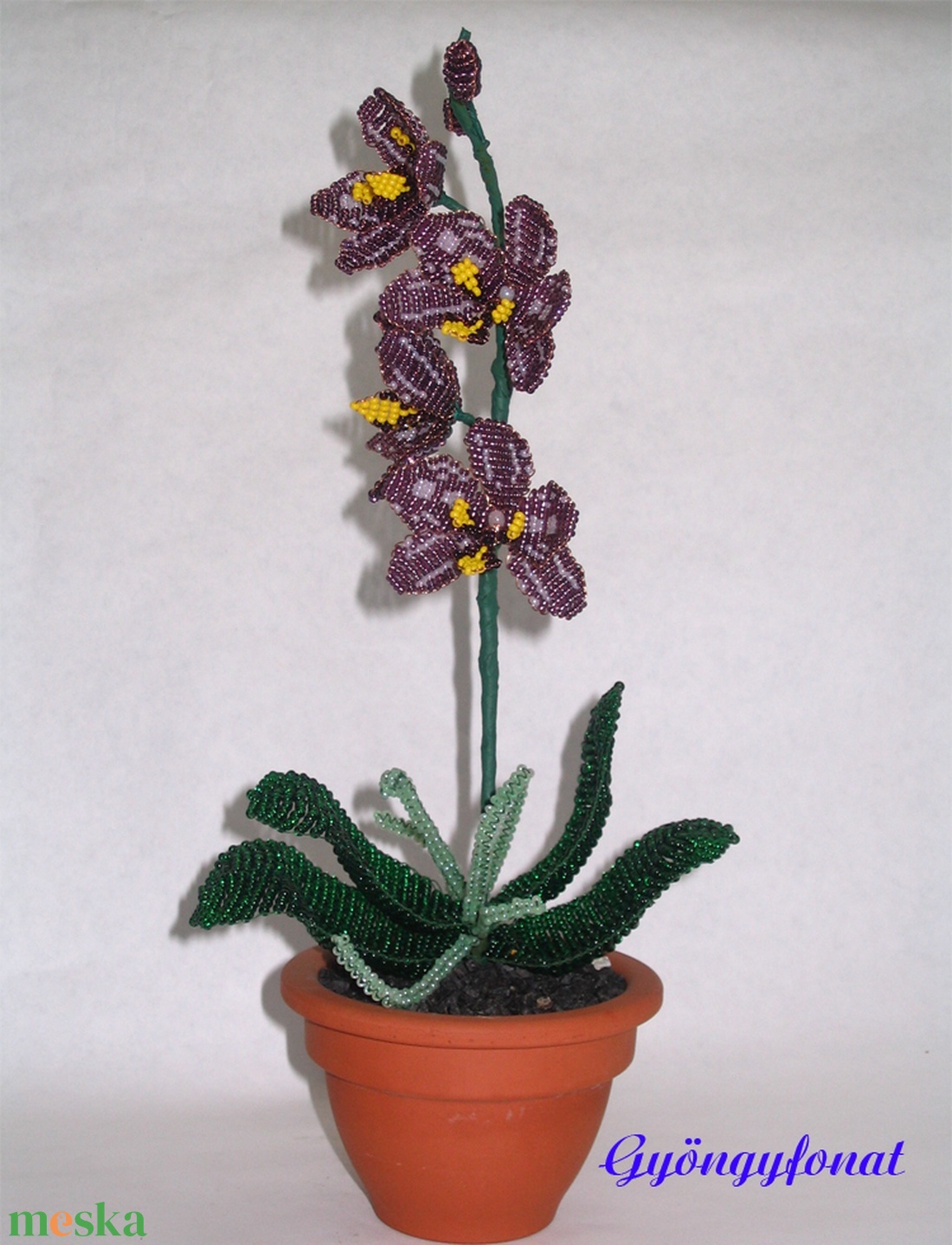 Lila gyöngy orchidea virág cserépben - otthon & életmód - dekoráció - asztal és polc dekoráció - asztaldísz - Meska.hu Lila gyöngy orchidea virág cserépben - otthon & életmód - dekoráció - asztal és polc dekoráció - asztaldísz - Meska.hu