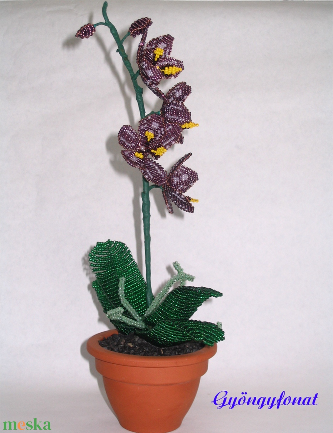 Lila gyöngy orchidea virág cserépben - otthon & életmód - dekoráció - asztal és polc dekoráció - asztaldísz - Meska.hu Lila gyöngy orchidea virág cserépben - otthon & életmód - dekoráció - asztal és polc dekoráció - asztaldísz - Meska.hu