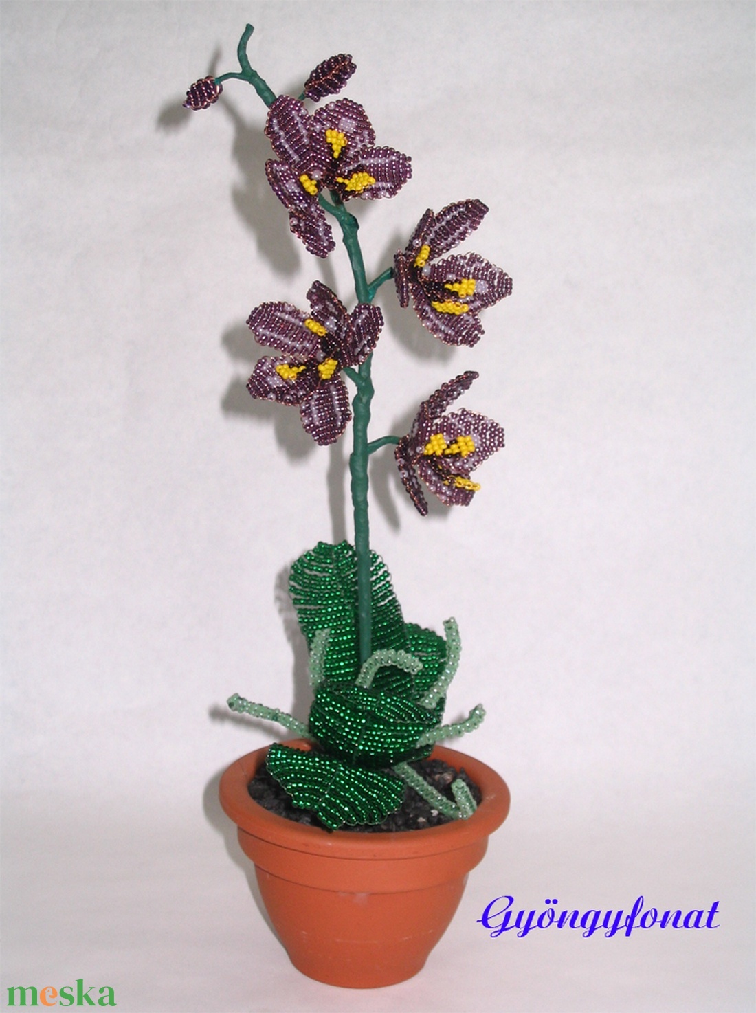 Lila gyöngy orchidea virág cserépben - otthon & életmód - dekoráció - asztal és polc dekoráció - asztaldísz - Meska.hu Lila gyöngy orchidea virág cserépben - otthon & életmód - dekoráció - asztal és polc dekoráció - asztaldísz - Meska.hu