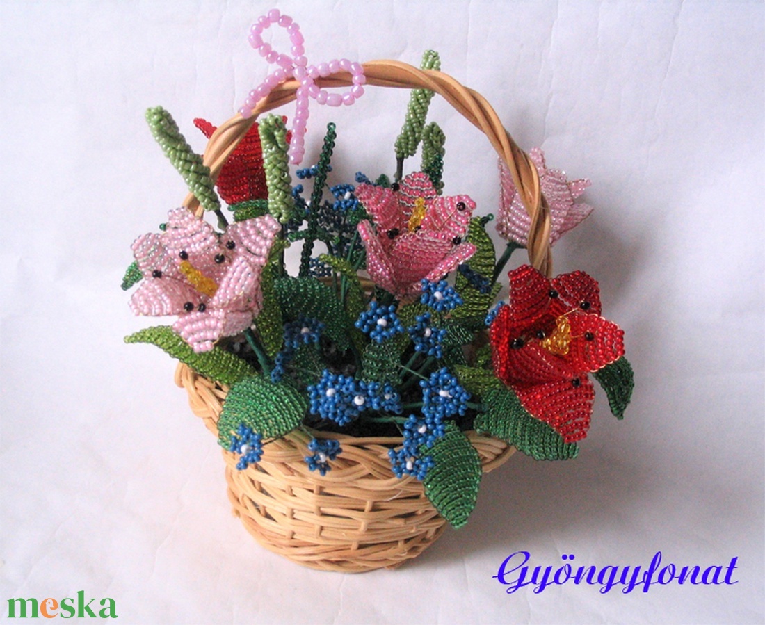 Tulipános tavaszi kosárka, asztaldísz,gyöngyből - otthon & életmód - dekoráció - asztal és polc dekoráció - asztaldísz - Meska.hu Tulipános tavaszi kosárka, asztaldísz,gyöngyből - otthon & életmód - dekoráció - asztal és polc dekoráció - asztaldísz - Meska.hu