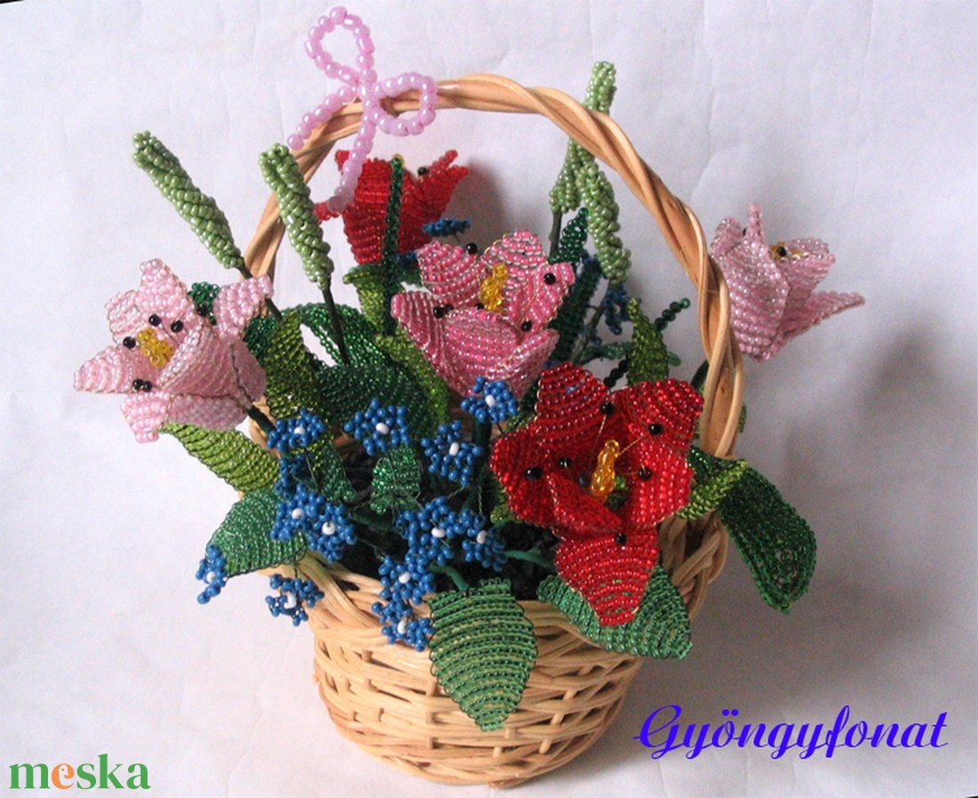 Tulipános tavaszi kosárka, asztaldísz,gyöngyből - otthon & életmód - dekoráció - asztal és polc dekoráció - asztaldísz - Meska.hu Tulipános tavaszi kosárka, asztaldísz,gyöngyből - otthon & életmód - dekoráció - asztal és polc dekoráció - asztaldísz - Meska.hu