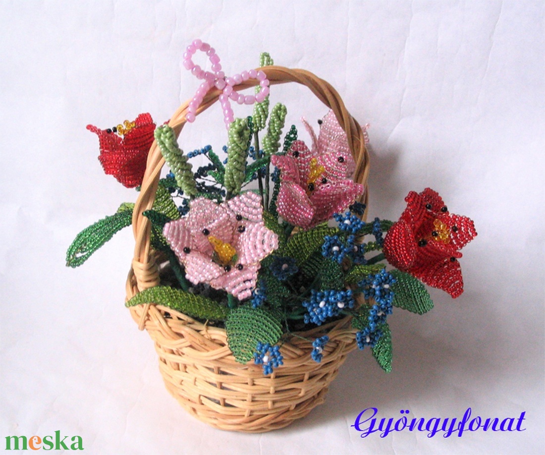 Tulipános tavaszi kosárka, asztaldísz,gyöngyből - otthon & életmód - dekoráció - asztal és polc dekoráció - asztaldísz - Meska.hu Tulipános tavaszi kosárka, asztaldísz,gyöngyből - otthon & életmód - dekoráció - asztal és polc dekoráció - asztaldísz - Meska.hu