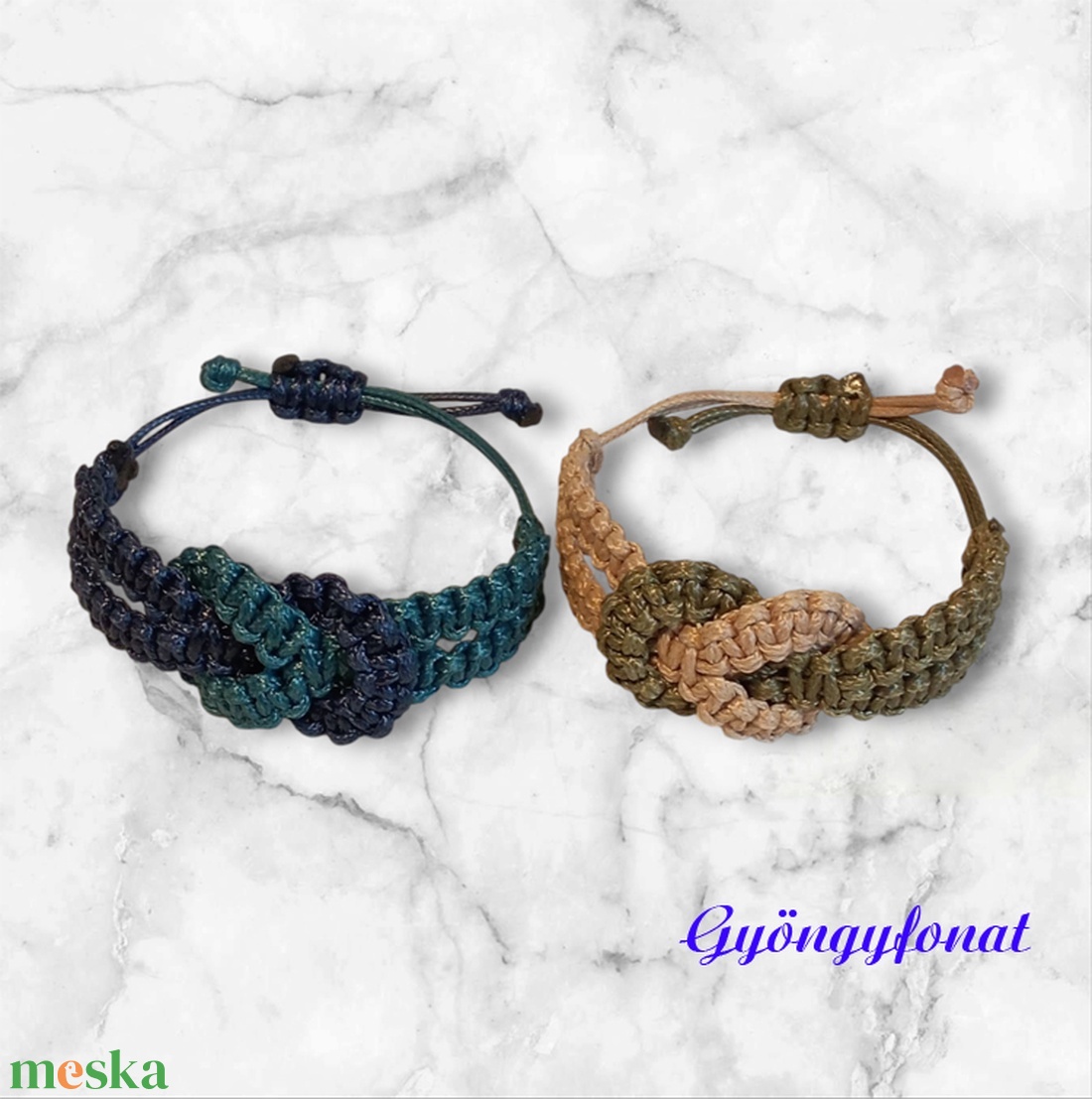 Makramé karkötő - ékszer - karkötő - fonott karkötő - Meska.hu