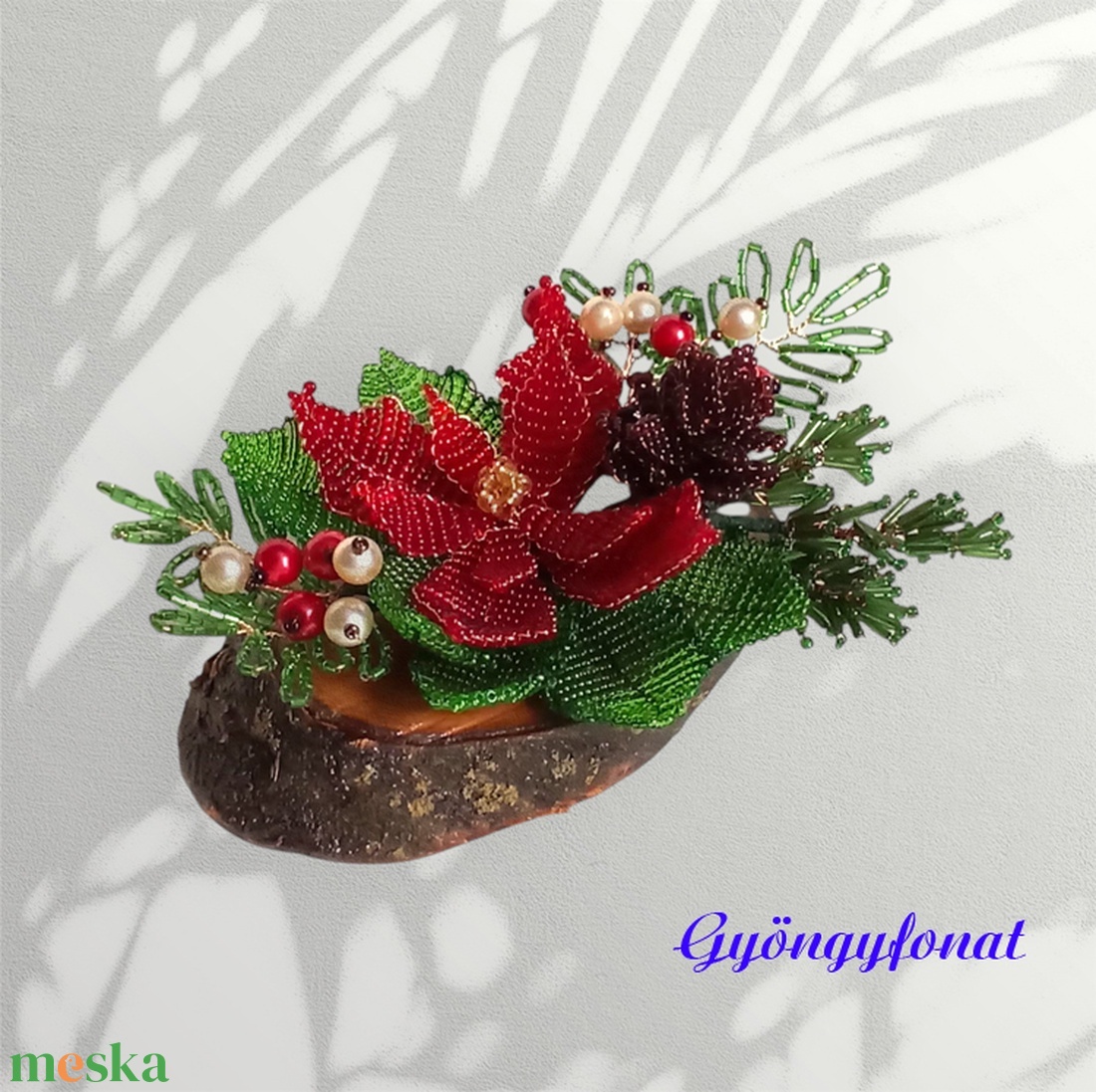 Karácsonyi asztaldísz  - karácsony - karácsonyi lakásdekoráció - ünnepi asztaldekoráció - Meska.hu