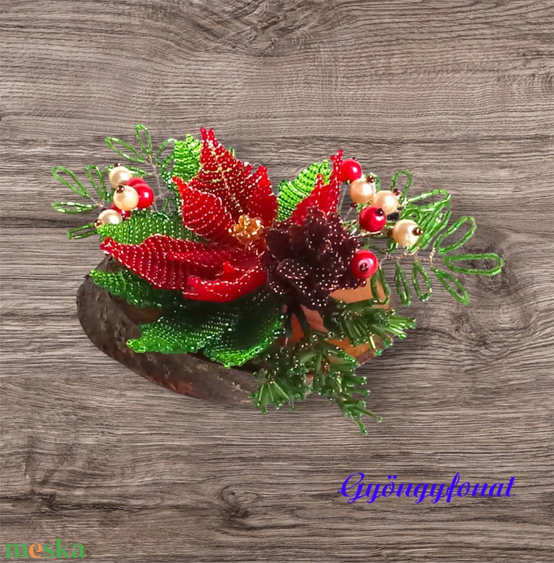 Karácsonyi asztaldísz  - karácsony - karácsonyi lakásdekoráció - ünnepi asztaldekoráció - Meska.hu