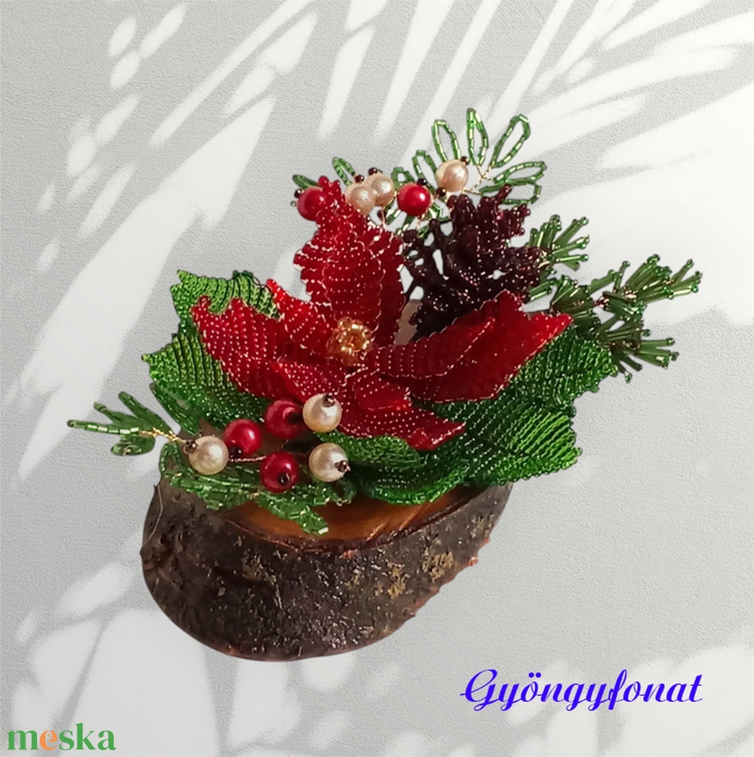 Karácsonyi asztaldísz  - karácsony - karácsonyi lakásdekoráció - ünnepi asztaldekoráció - Meska.hu