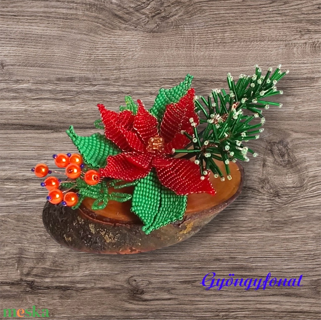 Karácsonyi asztaldísz  - karácsony - karácsonyi lakásdekoráció - ünnepi asztaldekoráció - Meska.hu