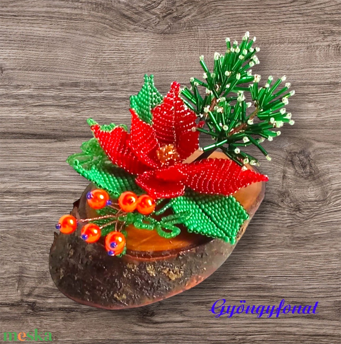 Karácsonyi asztaldísz  - karácsony - karácsonyi lakásdekoráció - ünnepi asztaldekoráció - Meska.hu