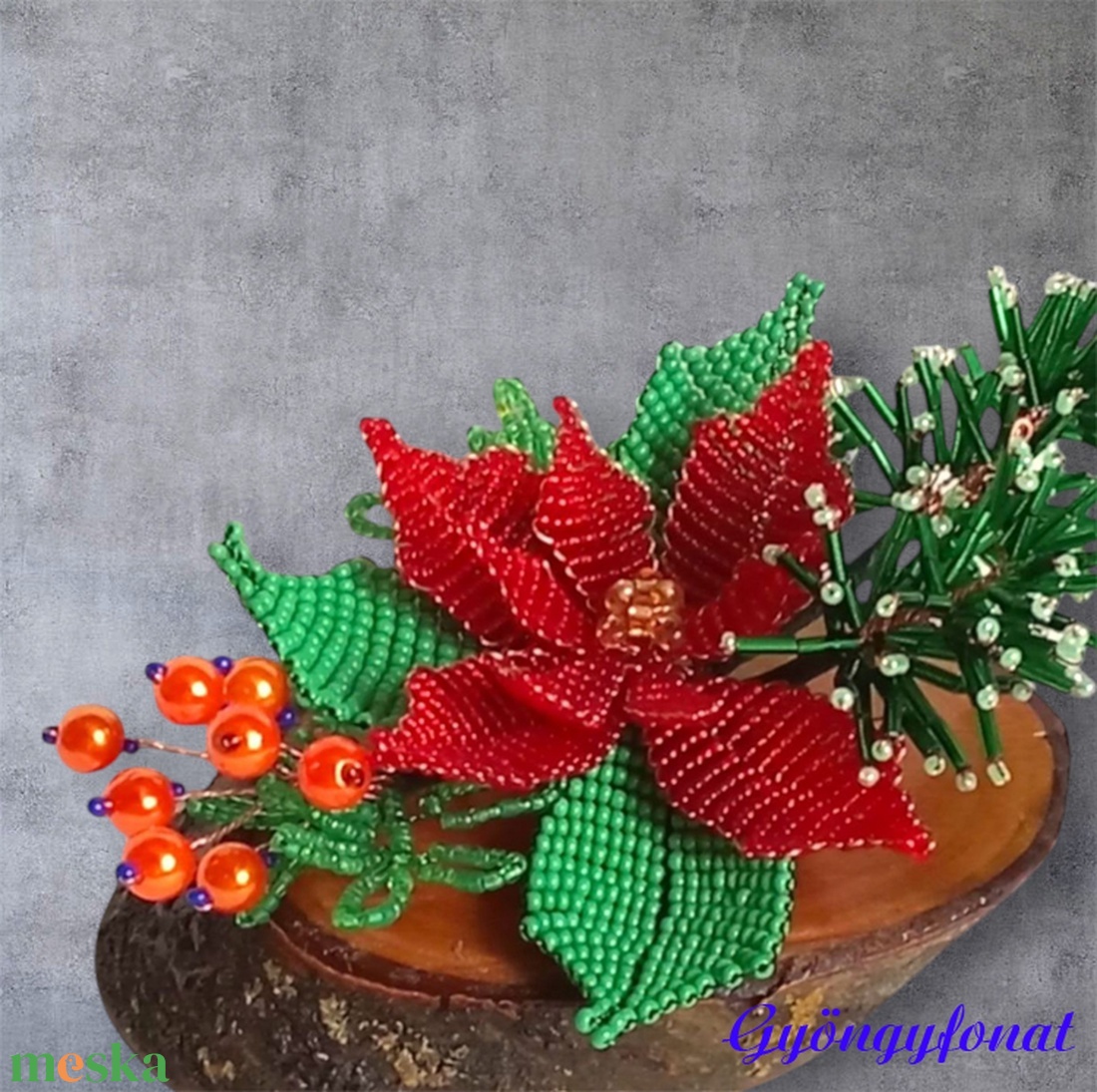 Karácsonyi asztaldísz  - karácsony - karácsonyi lakásdekoráció - ünnepi asztaldekoráció - Meska.hu