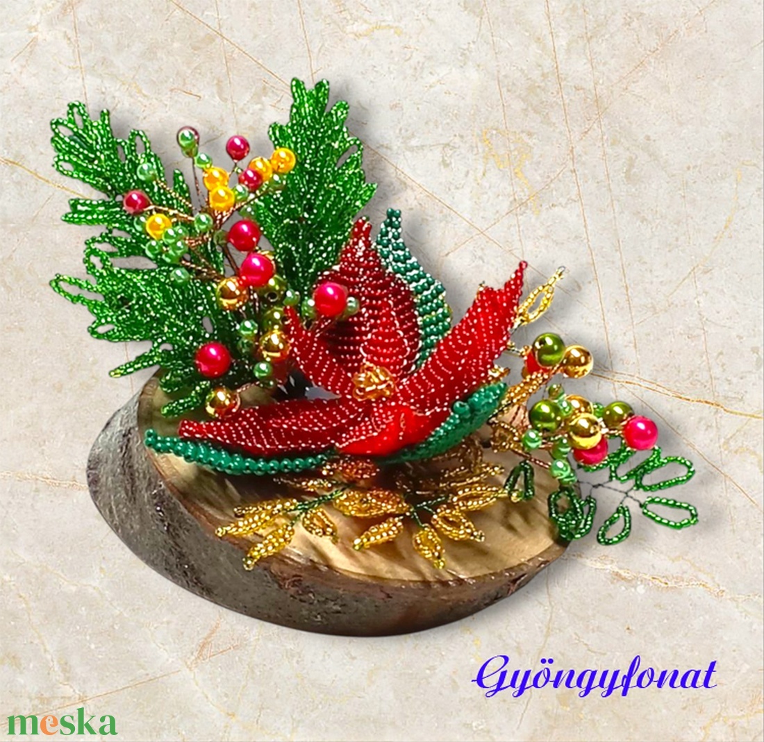 Karácsonyi asztaldísz  - karácsony - karácsonyi lakásdekoráció - ünnepi asztaldekoráció - Meska.hu