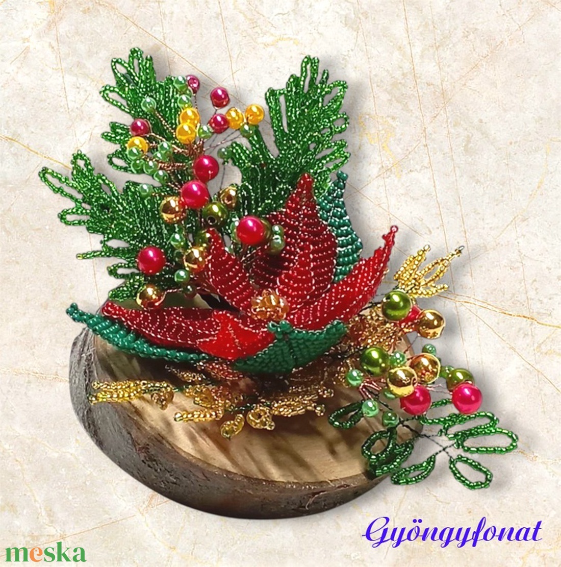 Karácsonyi asztaldísz  - karácsony - karácsonyi lakásdekoráció - ünnepi asztaldekoráció - Meska.hu