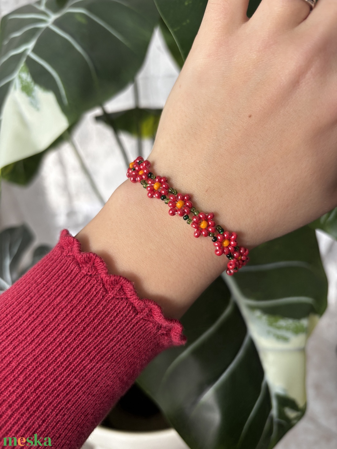 �Málnaszörp � kézműves karkötő - ékszer - karkötő - gyöngyös karkötő - Meska.hu