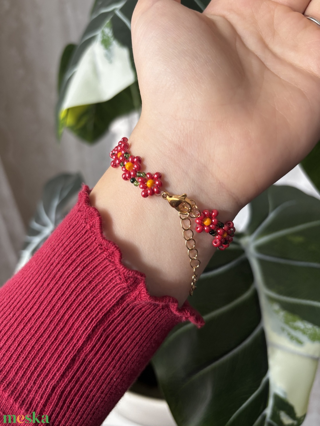 �Málnaszörp � kézműves karkötő - ékszer - karkötő - gyöngyös karkötő - Meska.hu