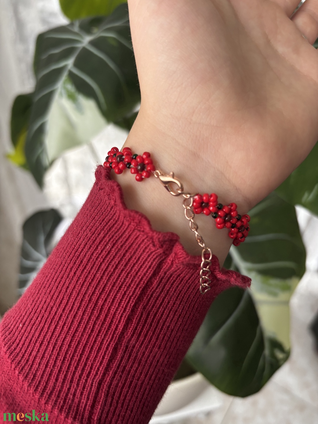 �Pipacs Mező � kézműves karkötő - ékszer - karkötő - gyöngyös karkötő - Meska.hu