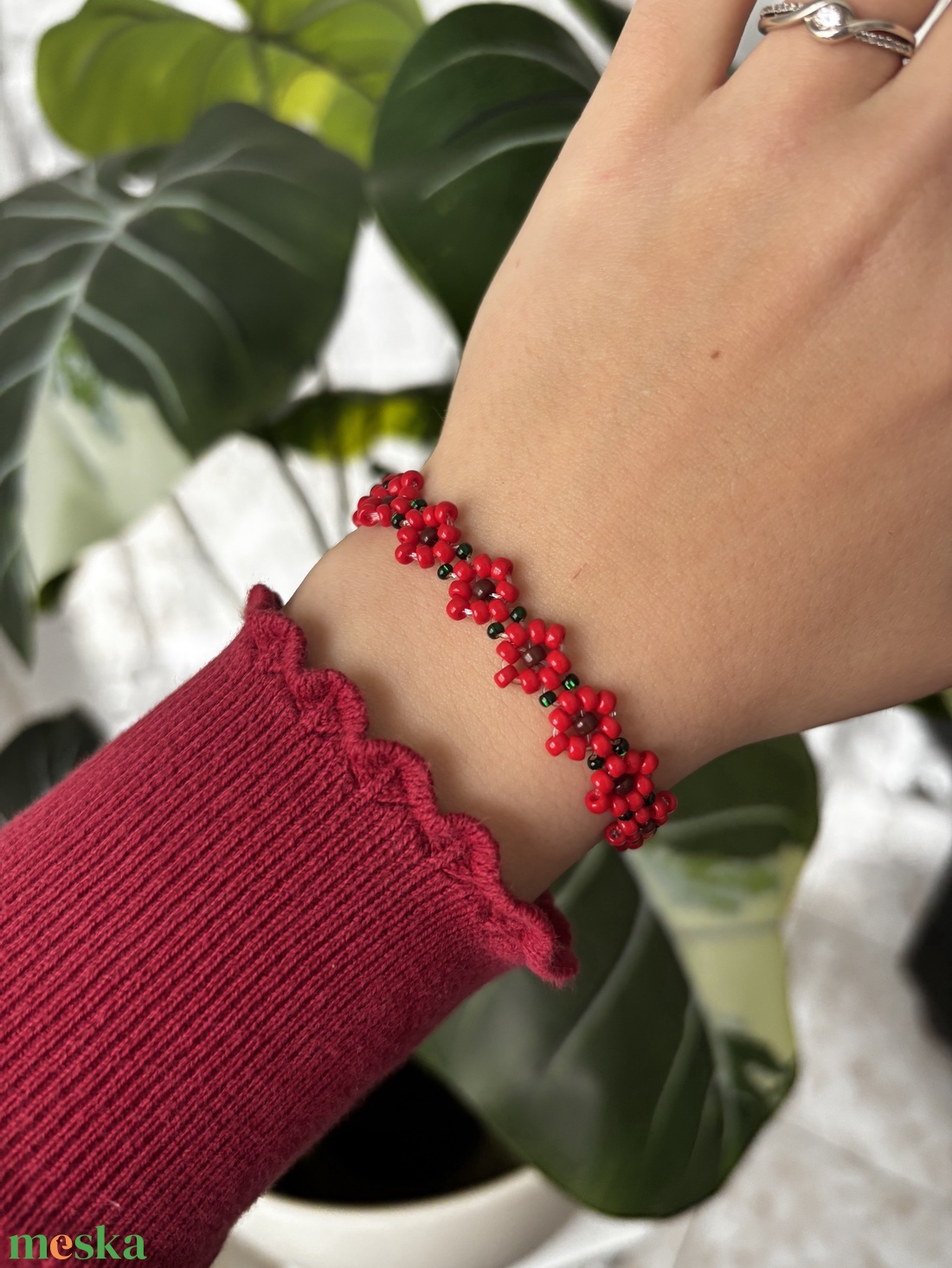 �Pipacs Mező � kézműves karkötő - ékszer - karkötő - gyöngyös karkötő - Meska.hu