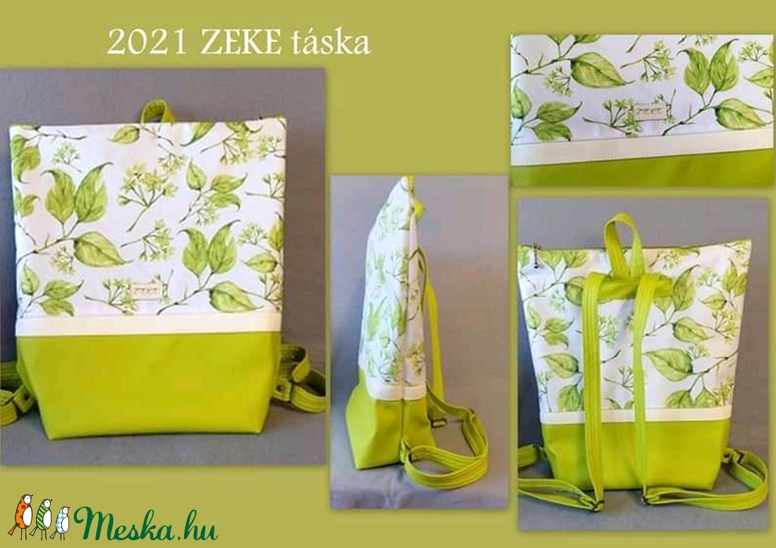 Zöld leveles hátizsák /ZEKE táska / - táska & tok - hátizsák - hátizsák - Meska.hu