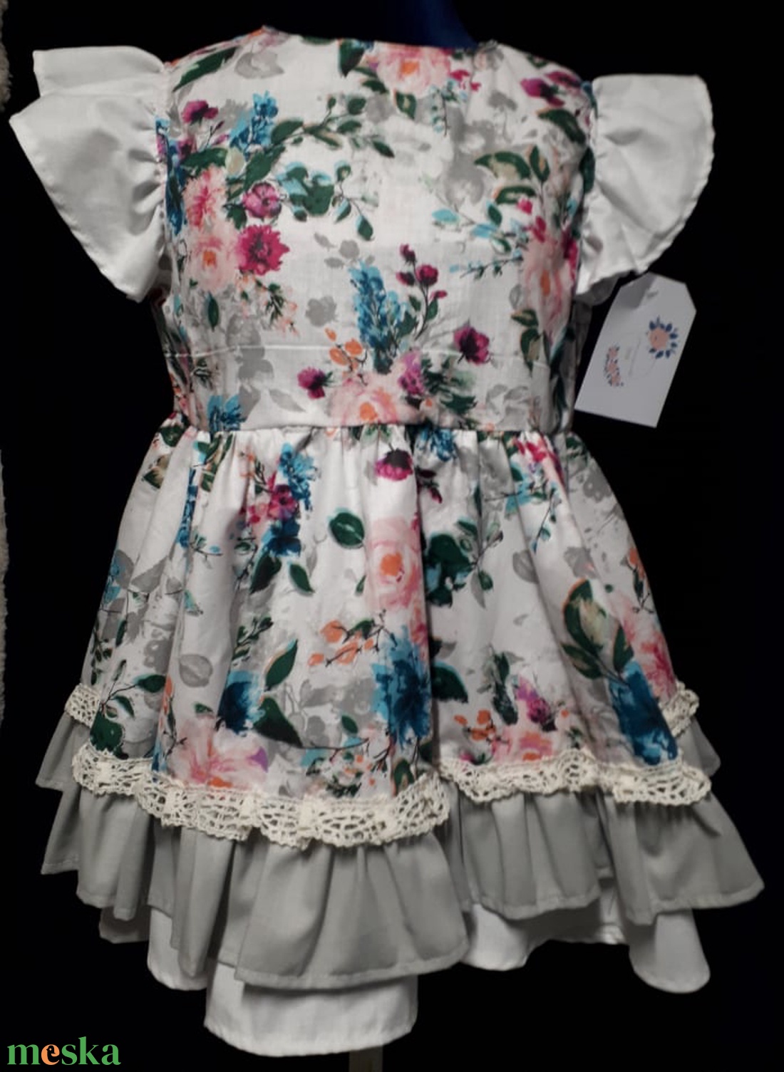 Fodros kis ruha - baba - mama - babaruházat - baba ruhák - Meska.hu