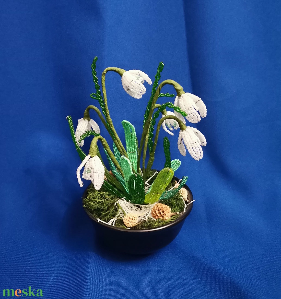 Hóvirág gyöngyből - otthon & életmód - dekoráció - asztal és polc dekoráció - asztaldísz - Meska.hu Hóvirág gyöngyből - otthon & életmód - dekoráció - asztal és polc dekoráció - asztaldísz - Meska.hu