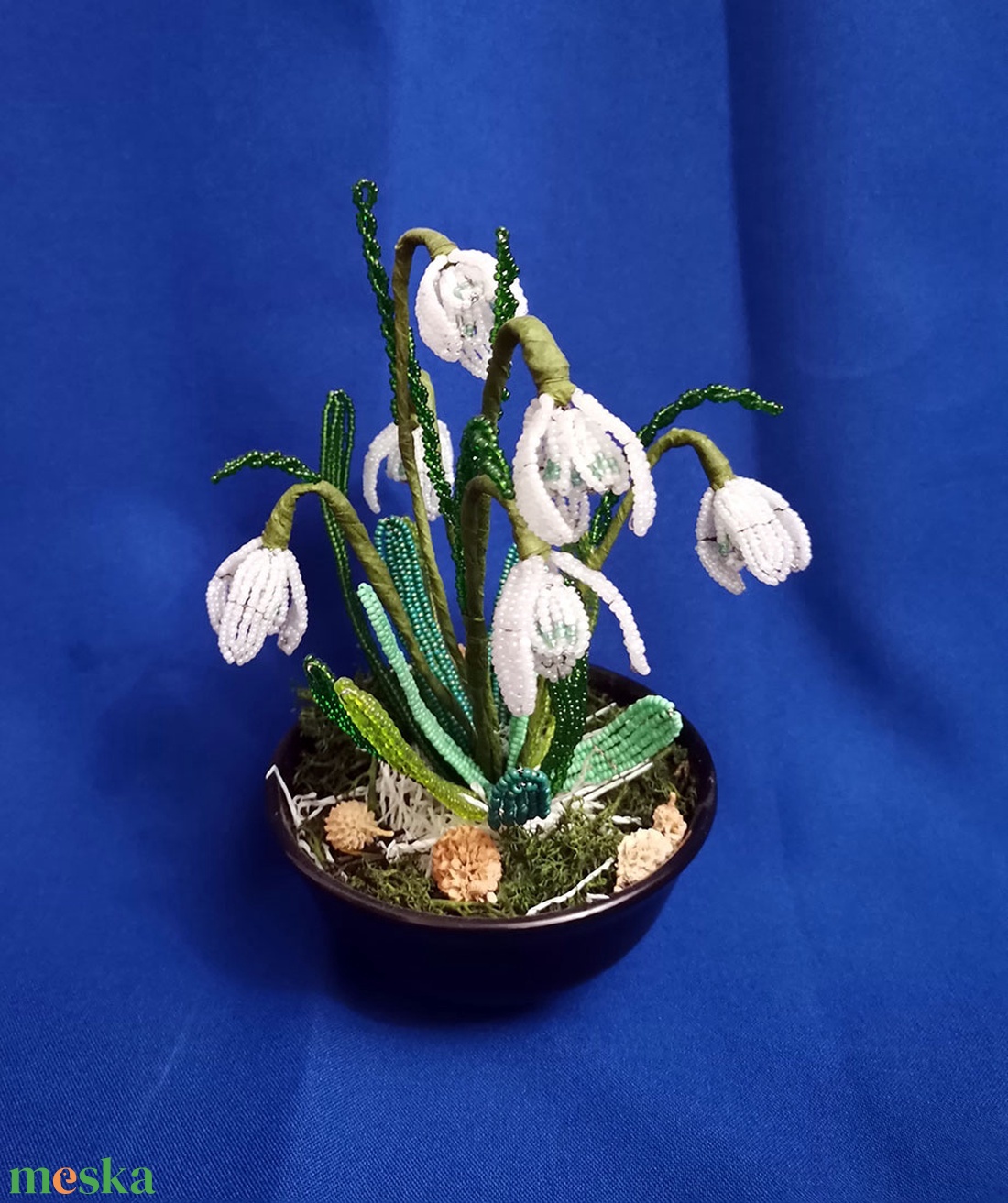 Hóvirág gyöngyből - otthon & életmód - dekoráció - asztal és polc dekoráció - asztaldísz - Meska.hu Hóvirág gyöngyből - otthon & életmód - dekoráció - asztal és polc dekoráció - asztaldísz - Meska.hu