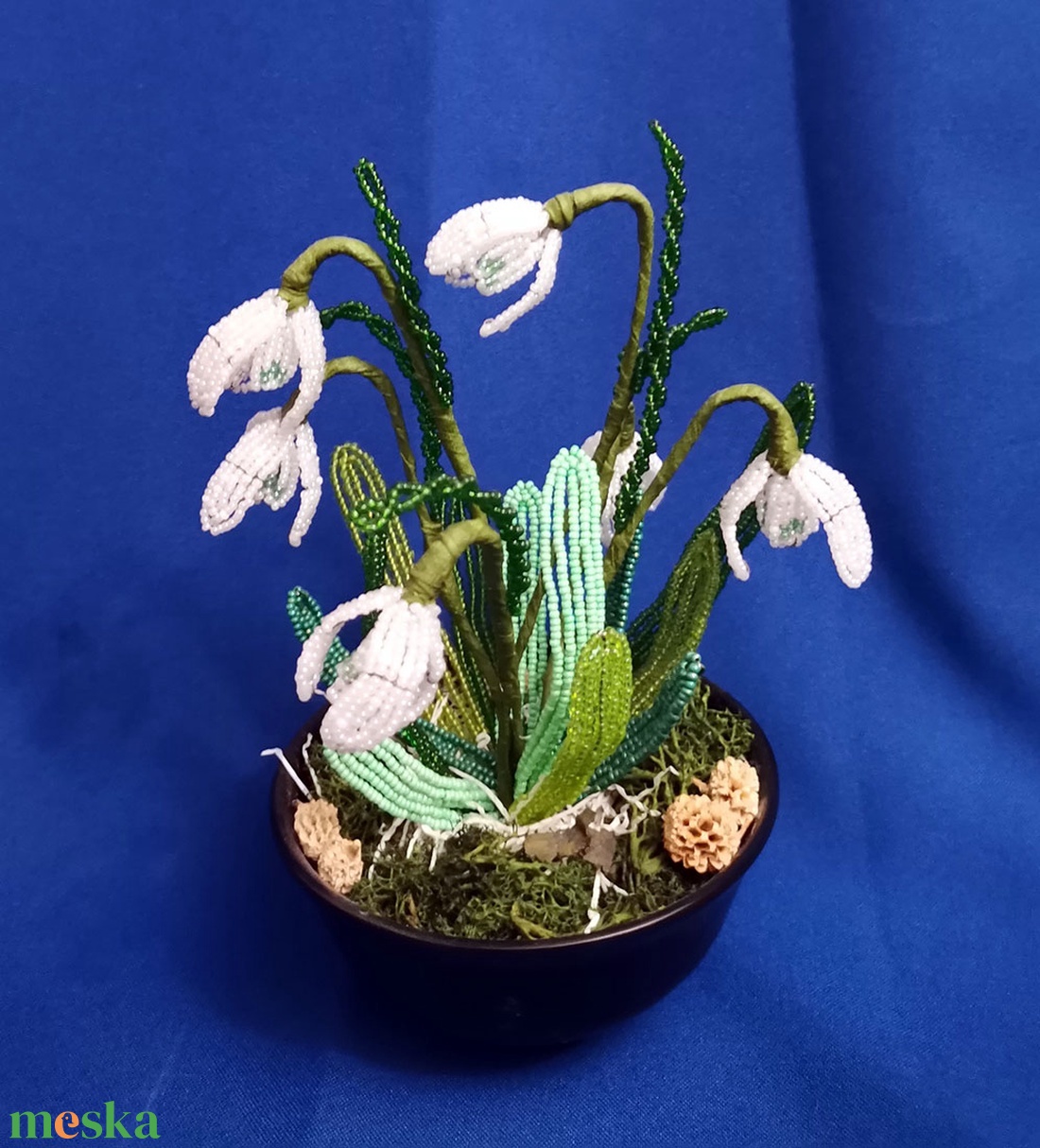 Hóvirág gyöngyből - otthon & életmód - dekoráció - asztal és polc dekoráció - asztaldísz - Meska.hu Hóvirág gyöngyből - otthon & életmód - dekoráció - asztal és polc dekoráció - asztaldísz - Meska.hu