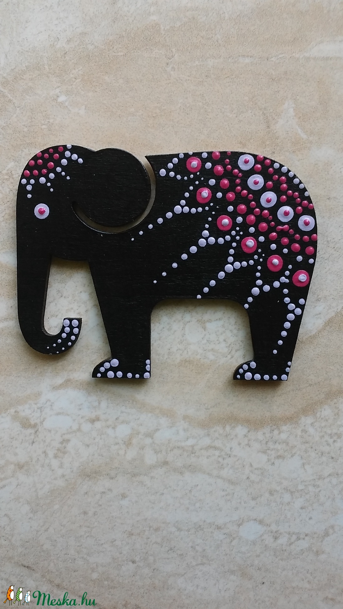 Mandala szerencsehozó elefánt hűtőmágnes pink -  - Meska.hu