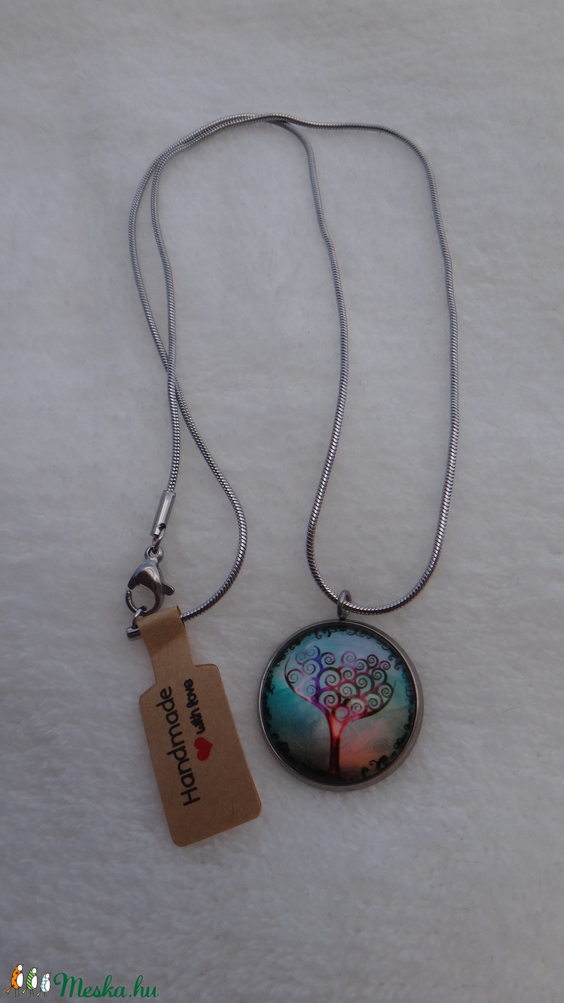 Életfa motívumos nemesacél nyaklánc -  - Meska.hu