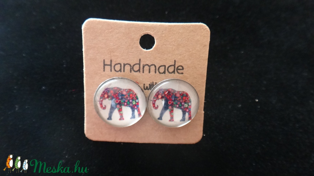 Szerencsehozó elefánt nemesacél fülbevaló -  - Meska.hu