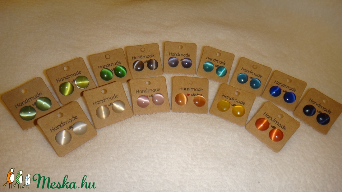 Elefántcsont színű nemesacél fülbevaló -  - Meska.hu